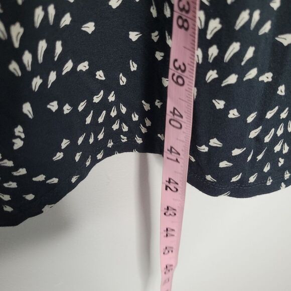 J Jill Wearever collection black cream all over print stretch pullover dress L - Picture 6 of 6